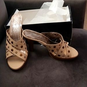 NWT Rampage Grenada Bone Smooth High Heel Sandals, size 9.5m,